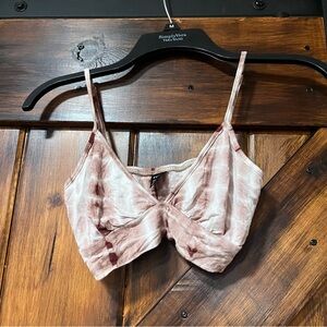 SHEIN brown tie-dye ultra-soft cropped top